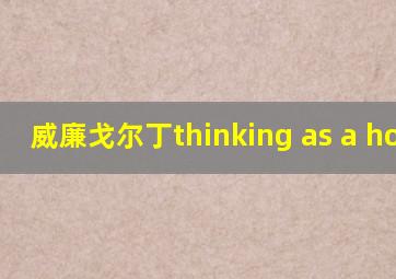 威廉戈尔丁thinking as a hobby
